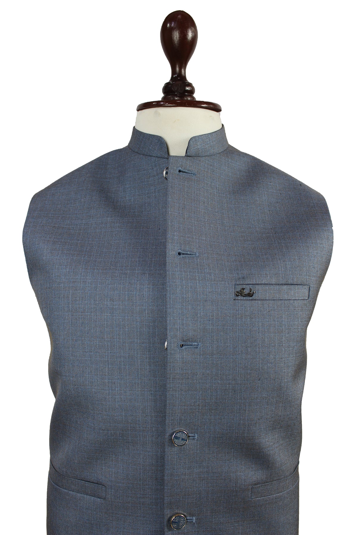 Light Grey Blue Waistcoat for Men | Traditional Vest – Raja Jee Garments