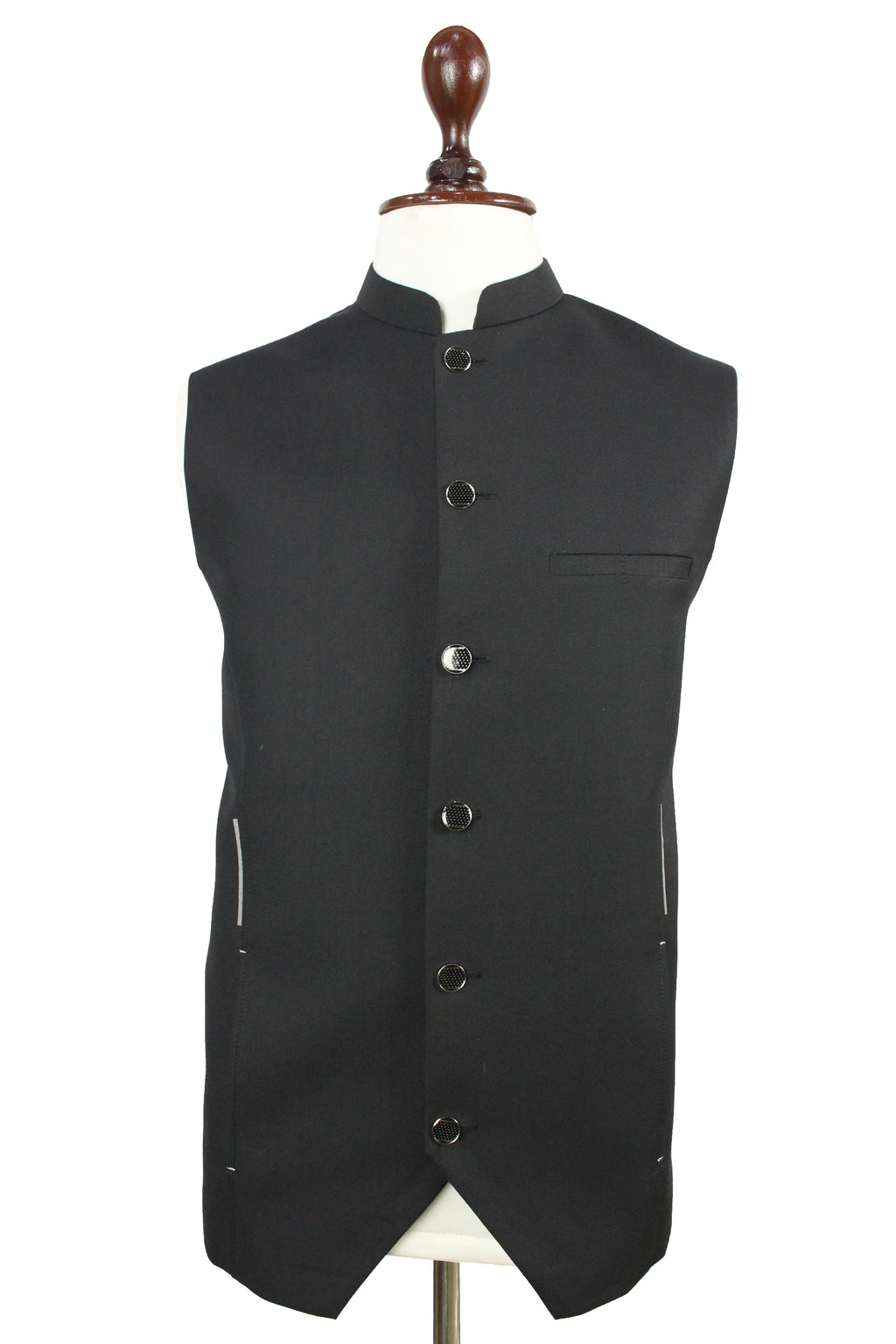 Men’s Black Waistcoat – Nehru Vest, Formal Dress Vest