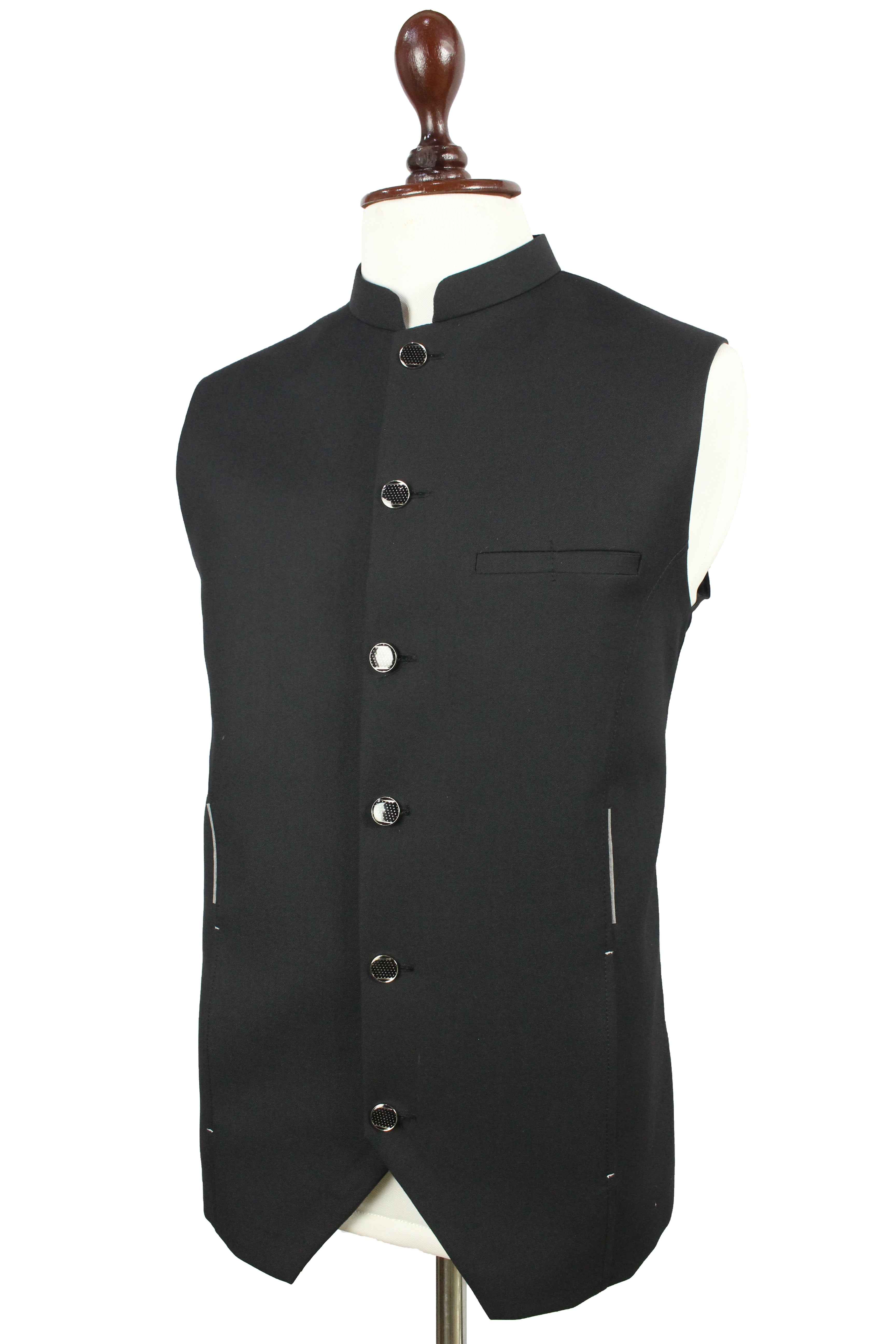 Men’s Black Waistcoat – Nehru Vest, Formal Dress Vest