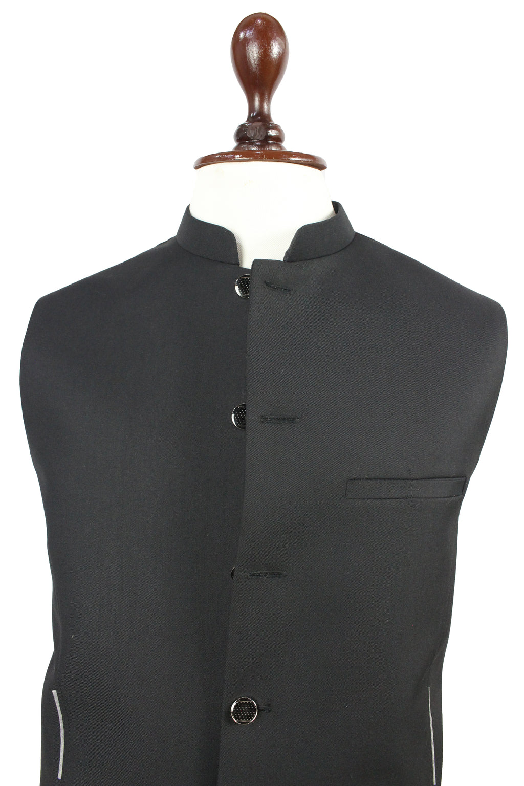 Men’s Black Waistcoat – Nehru Vest, Formal Dress Vest