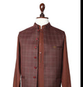 Men’s Brown Check Waistcoat – Traditional Formal Vest