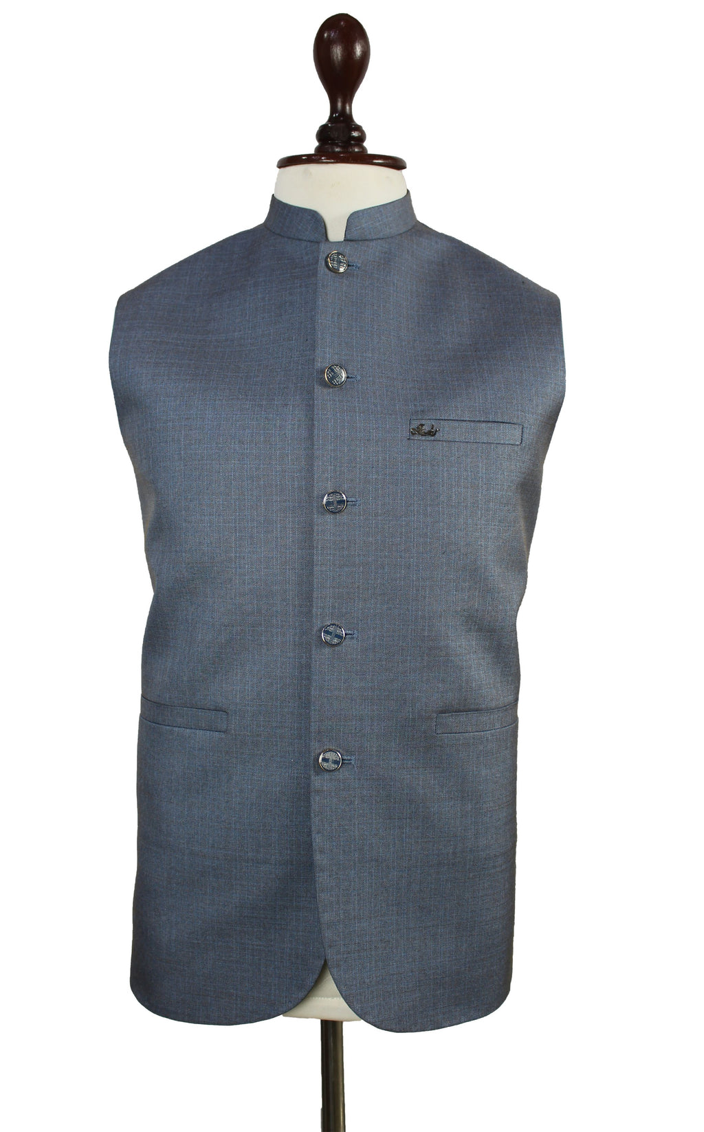 Light Grey Blue Waistcoat for Men | Traditional Vest – Raja Jee Garments
