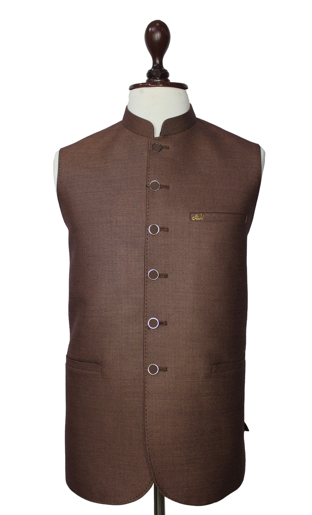 Brown Waistcoat for Men – Traditional Wedding Vest | Raja Jee Garments