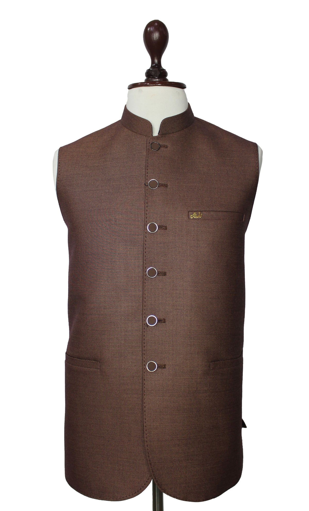 Brown Waistcoat for Men – Traditional Wedding Vest | Raja Jee Garments