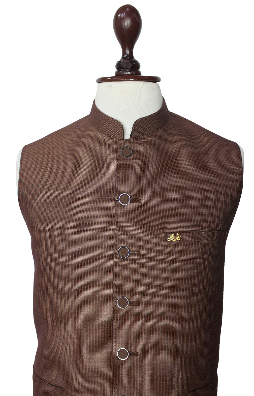 Brown Waistcoat for Men – Traditional Wedding Vest | Raja Jee Garments