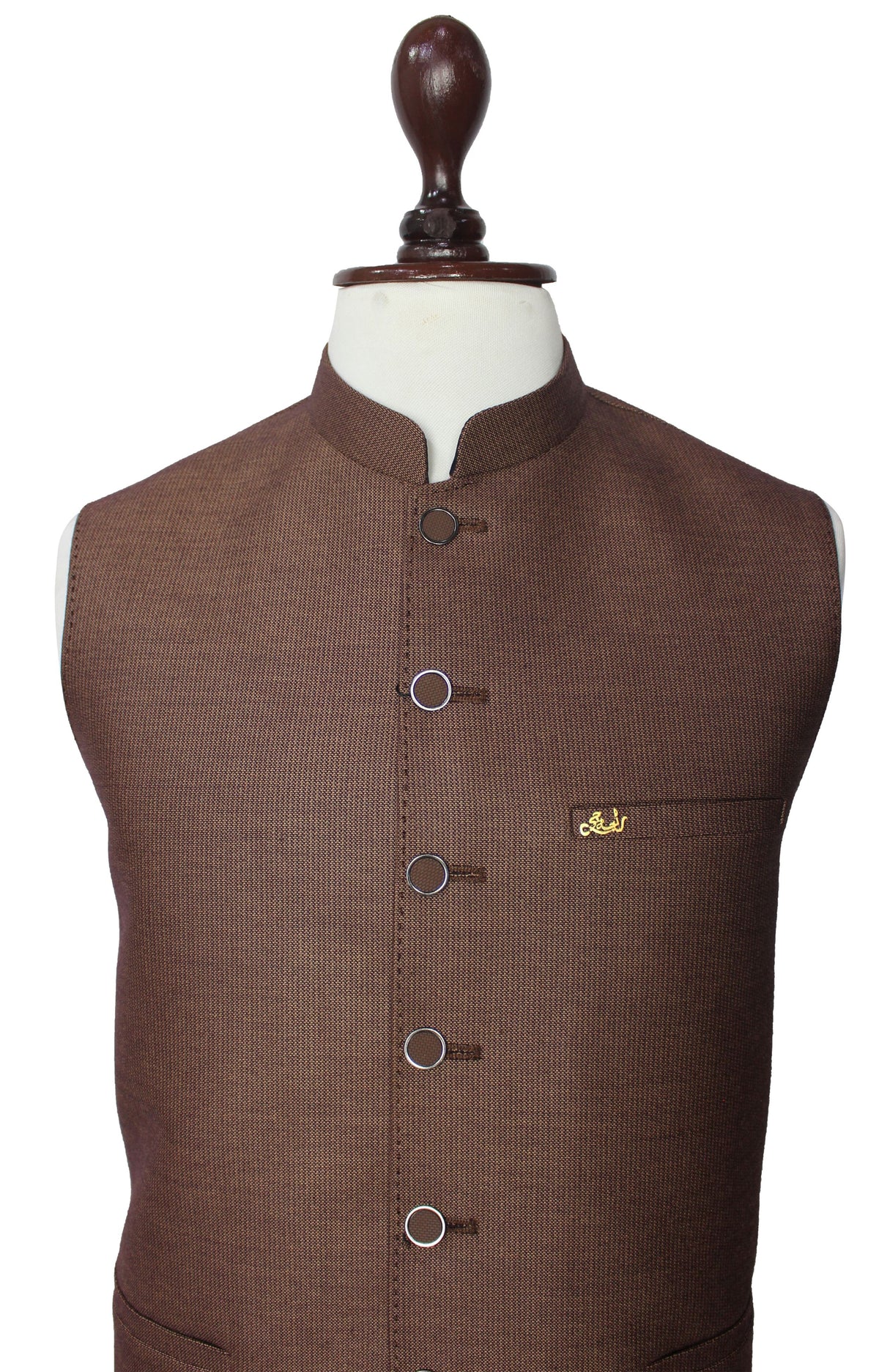 Brown Waistcoat for Men – Traditional Wedding Vest | Raja Jee Garments