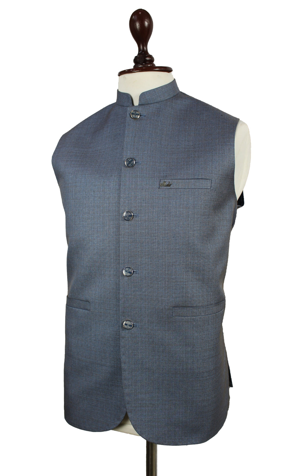 Light Grey Blue Waistcoat for Men | Traditional Vest – Raja Jee Garments