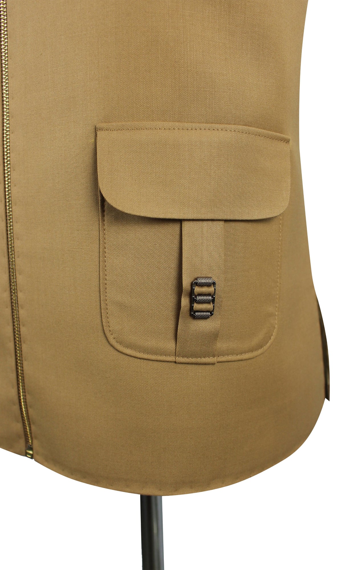 Men’s Camel Brown Waistcoat with Zipper & Utility Pockets | Waistcoat